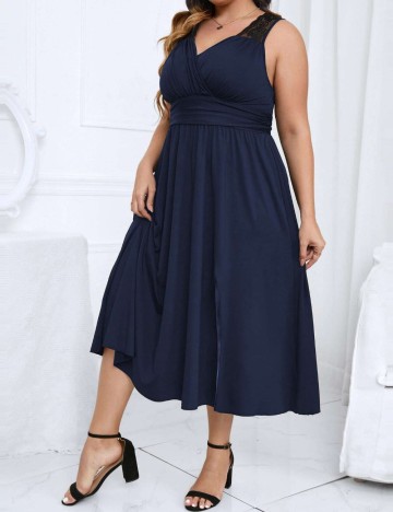 Rochie midi Shein Curve+, bleumarin