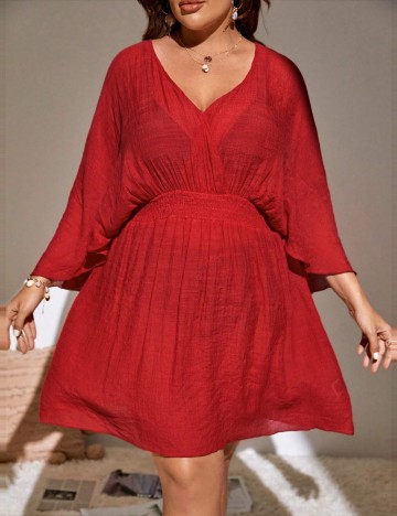 Rochie de plajă Shein Curve+, roșu