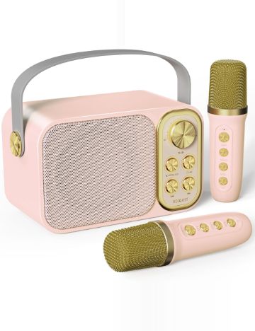 Mini aparat de karaoke pentru copii BESCOST, roz