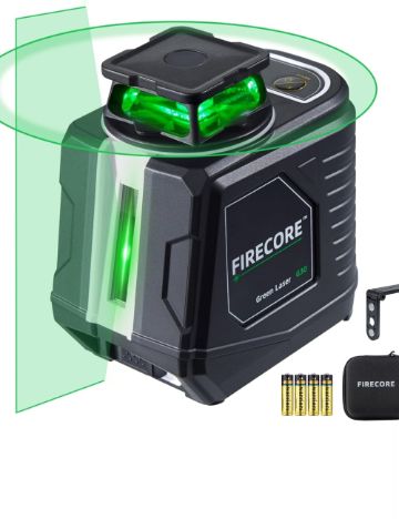 Nivela laser verde cu autonivelare cu linii încrucișate FIRECORE, negru