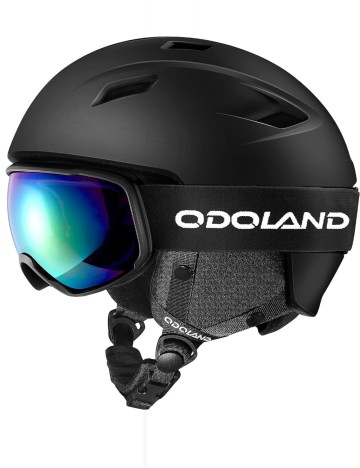 Set cască de ski și ochelari de protecție Odoland, negru