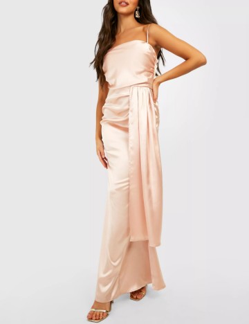 Rochie maxi Boohoo, piersica