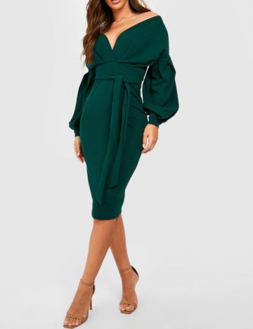 Rochie midi Boohoo, verde