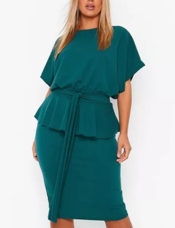 Rochie midi Boohoo, verde