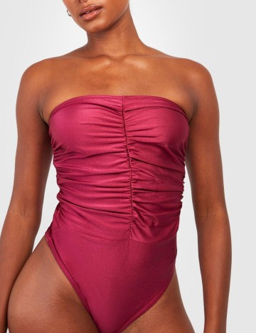 Costum de baie întreg Boohoo, vișiniu