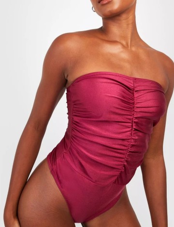Costum de baie întreg Boohoo, vișiniu