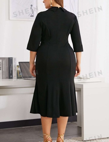 Rochie midi Shein Curve+, negru