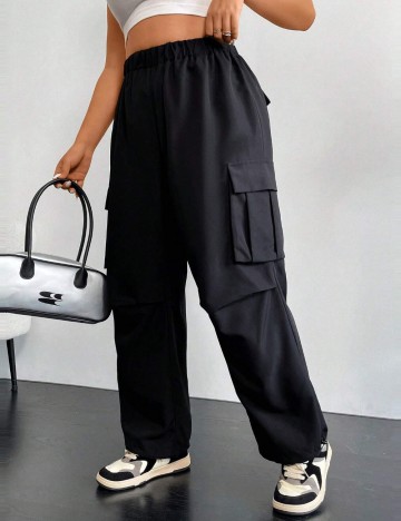 Pantaloni Shein Curve+, negru