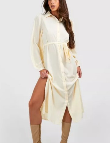 Rochie midi Boohoo, crem