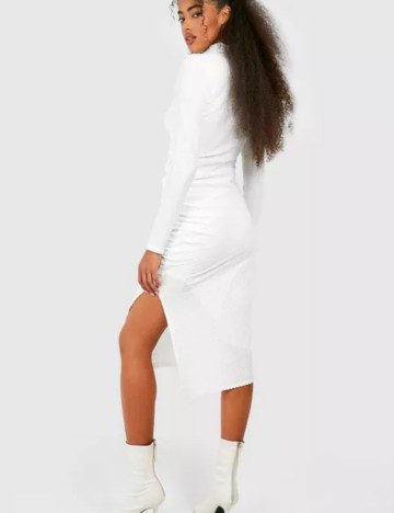 Rochie midi Boohoo, alb