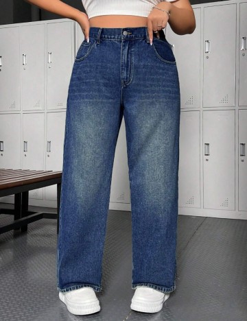 Jeans Shein Curve+, albastru