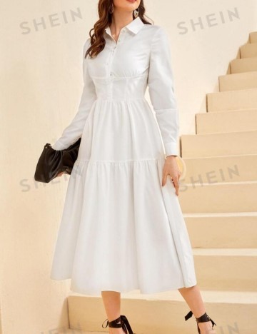 Rochie tip cămașă Shein, alb