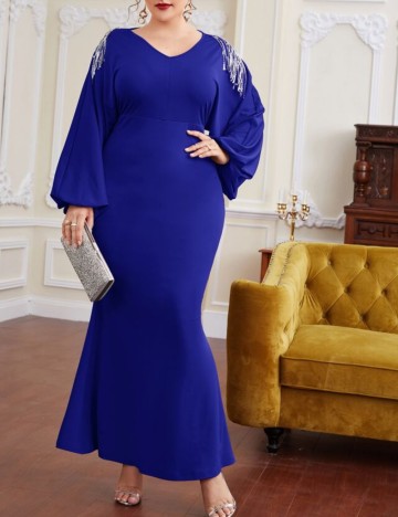 Rochie de ocazie Shein Curve+, albastru