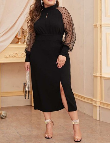 Rochie midi Shein Curve+, negru