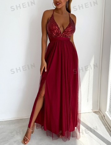 Rochie de ocazie Shein, vișiniu
