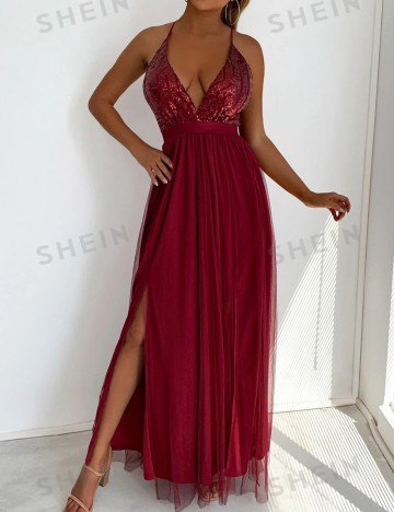 Rochie de ocazie Shein, vișiniu