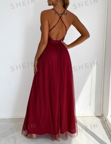 Rochie de ocazie Shein, vișiniu