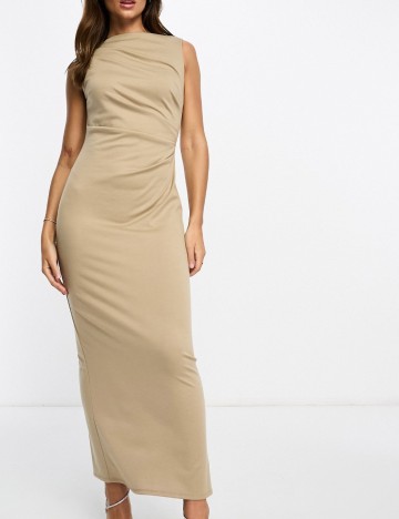 Rochie midi ASOS, bej
