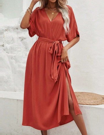 Rochie midi Shein, cărămiziu