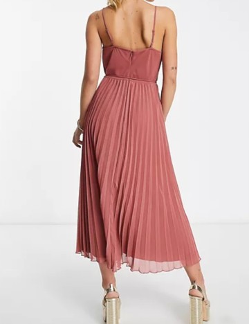 Rochie midi ASOS, roz pudra