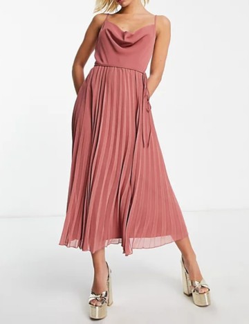 Rochie midi ASOS, roz pudra