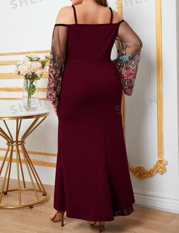 Rochie maxi Shein Curve+, vișiniu