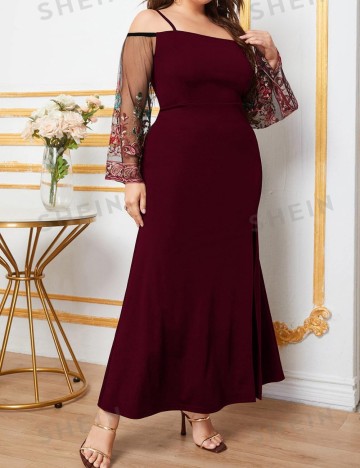 Rochie maxi Shein Curve+, vișiniu