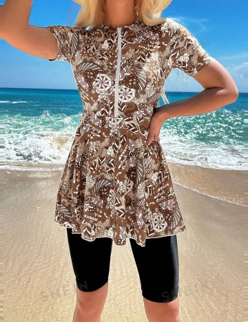 Costum de baie Shein, mix culori