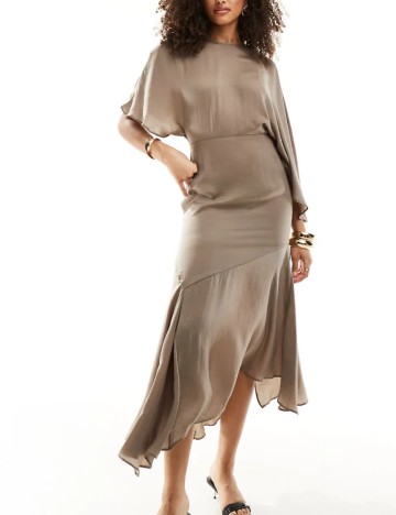 Rochie midi ASOS, bej