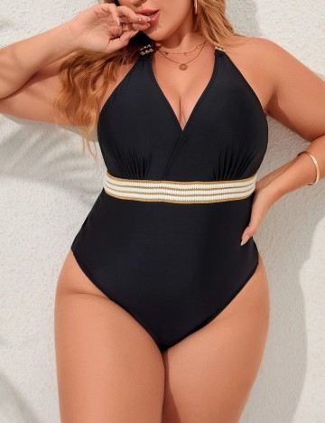 Costum de baie întreg Shein Curve+, negru