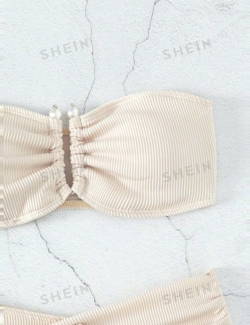 Costum de baie Shein, crem