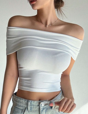 Tricou DAZY by Shein, alb