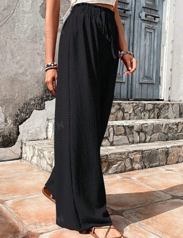 Pantaloni evazați Shein, negru