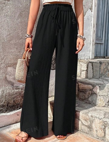 Pantaloni evazați Shein, negru