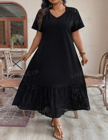 Rochie midi Shein Curve+, negru