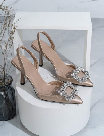 Pantofi cu toc Shein, bronz