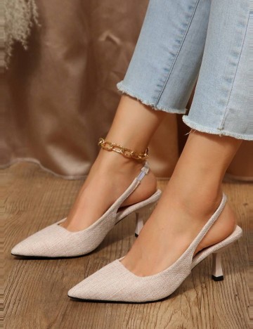 Pantofi cu toc Shein, bej