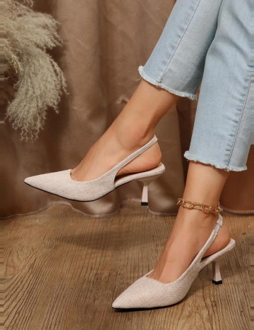 Pantofi cu toc Shein, bej