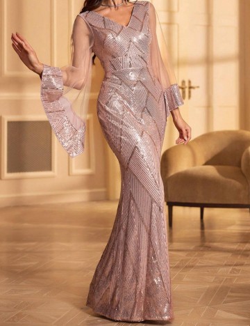 Rochie de ocazie Shein, roz prafuit