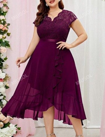 Rochie midi Shein Curve+, vișiniu