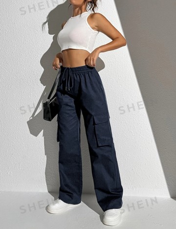 Pantaloni cargo Shein, albastru