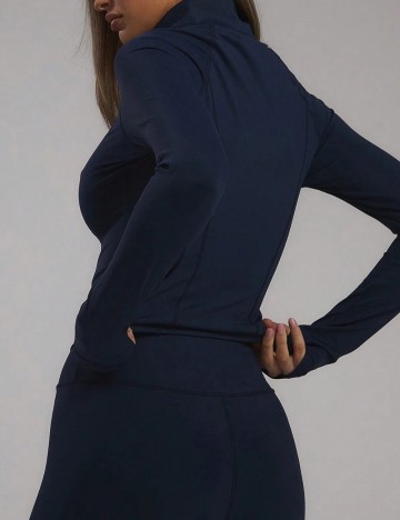 Bluză cu fermoar Shein, albastru