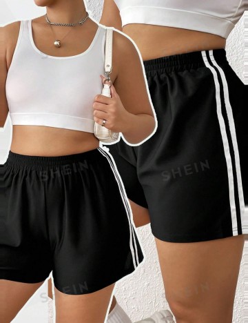 Pantaloni scurți Shein Curve+, negru