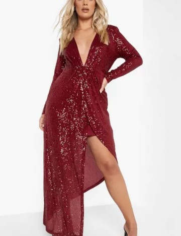 Rochie midi Boohoo, vișiniu