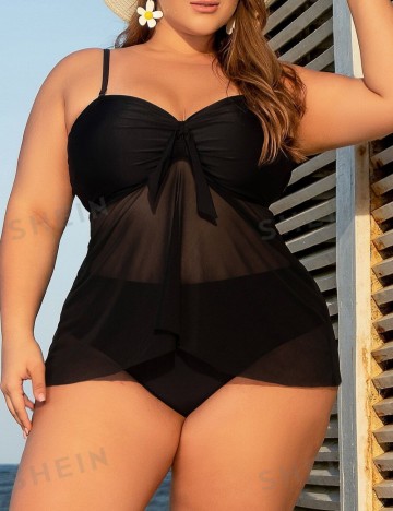 Costum de baie Shein Curve+, negru