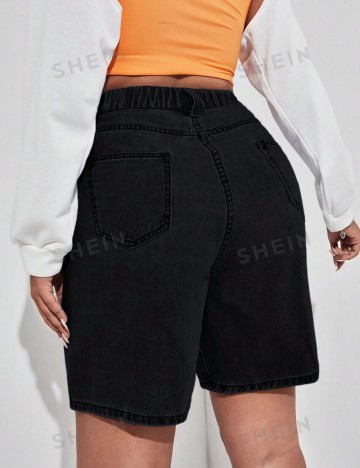 Pantaloni scurți Shein Curve+, negru