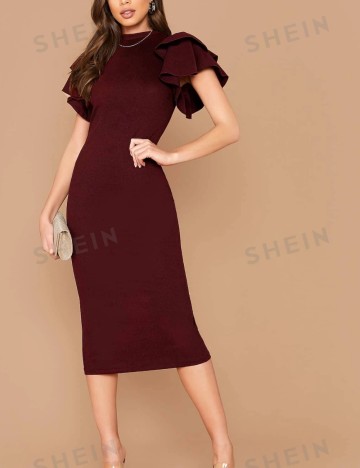Rochie midi Shein, vișiniu