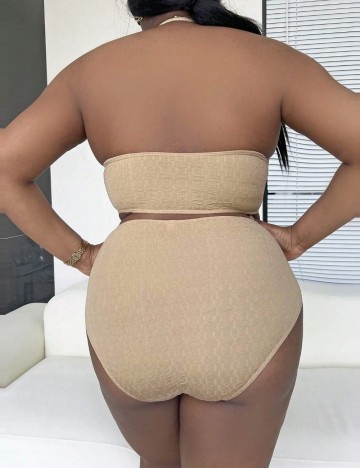 Costum de baie Shein Curve+, maro