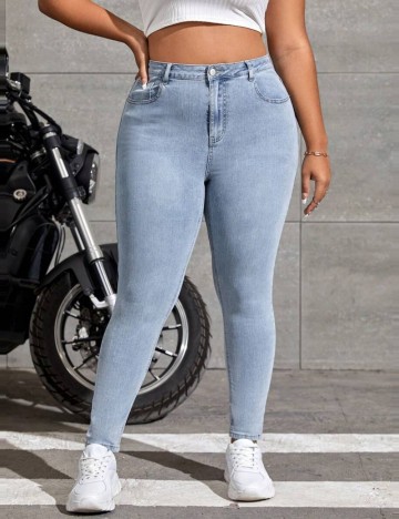 Jeans Shein Curve+, albastru