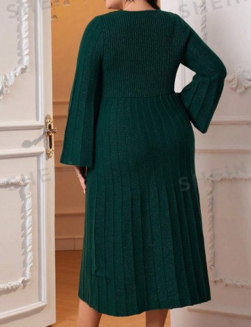 Rochie midi Shein Curve+, verde